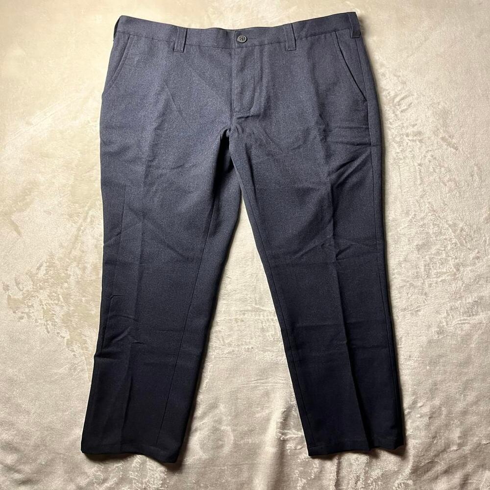 Bluffworks Gramercy Pants Men's 34x34 Performance Stretch Chino Heathered Navy